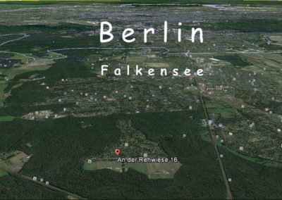 Luftaufnahme mit der Lage von Falkensee westlich von Berlin